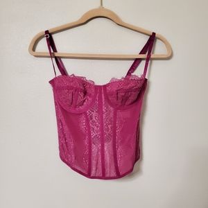 Out from under modern love hot pink urban outfitters corset top dupe